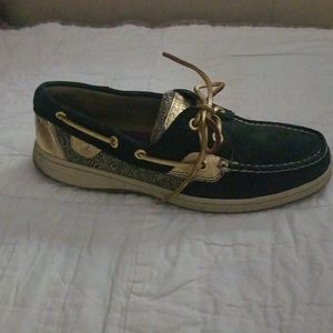 Sperry Top Sider Black & Gold Shoes